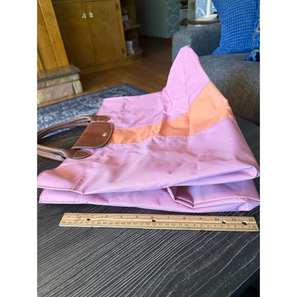Longchamp XL Pink and Orange Top Handle Duffle Tote - Picture 10 of 16